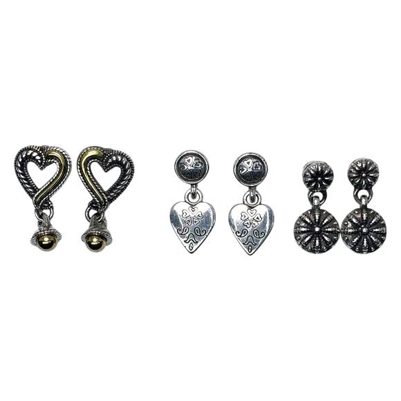 3 Brighton Dangle Earrings Callie Ophelia Heart Bohemian Silver Plated Gold Tone - Picture 6 of 9